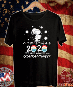 Snoopy face mask christmas 2020 the one where I’m quarantined T-Shirt