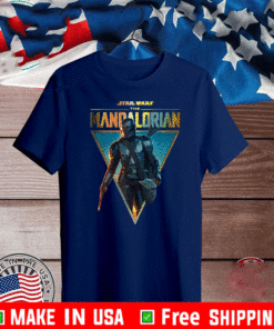 Star Wars The Mandalorian & The Child Golden Logo Portrait T-Shirt
