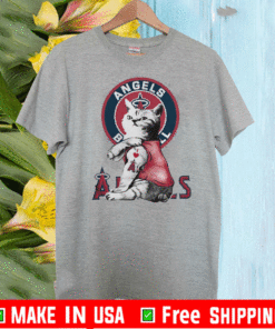 Tattoo Cat I love Angels Baseball T-Shirt