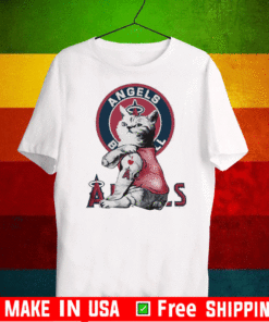 Tattoo Cat I love Angels Baseball T-Shirt