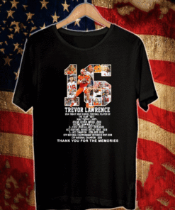 16 Trevor Lawrence Thank You For The Memories 2021 T-Shirt