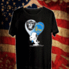 Snoopy hug Las vegas Raiders and Golden State Warriors T-Shirt