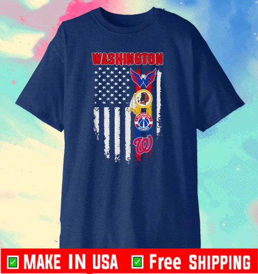 Washington Redskins Logo Team Football American Flag T-Shirt