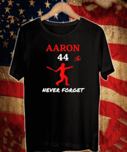 AARON 44 Milwaukee-Atlanta Baseball Never Forget T-Shirt
