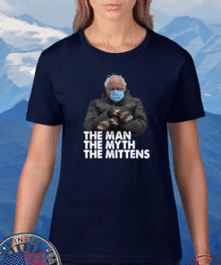 Bernie Sanders Mittens Meme Inauguration Man Myth Mittens T-Shirt