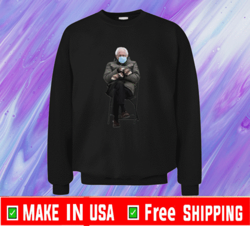 Bernie Sanders Mittens Sitting Inauguration Funny Meme Crewneck Sweatshirt 2021