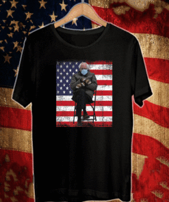 Bernie Sanders Mittens Sitting Inauguration usa flag T-Shirt