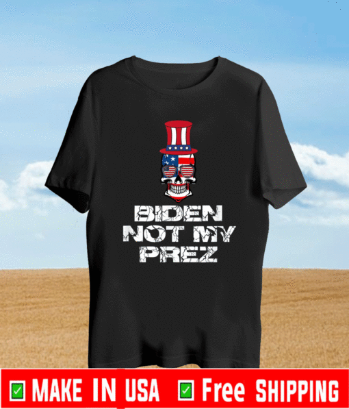 Biden Is Not My President Skull Flag US T-Shirt