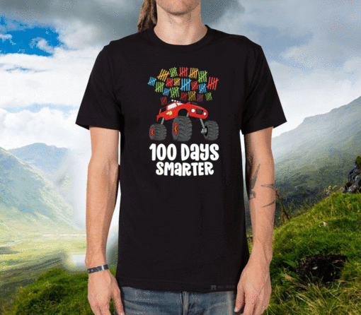 Boys 100th Day of School Shirt Monster Truck 100 Smarter T-Shirt