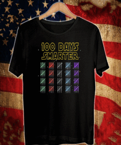 100th Day of School 100 Days Smarter Light Star Saber Wars T-Shirt