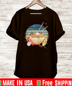 Ramen Bowl Chopstick Japanese Noodle Soup Kawaii Anime Otaku Vintage T-Shirt