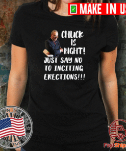 CHUCK IS RIGHT JUST SAY NO TO INCITING ERECTIONS T-SHIRT