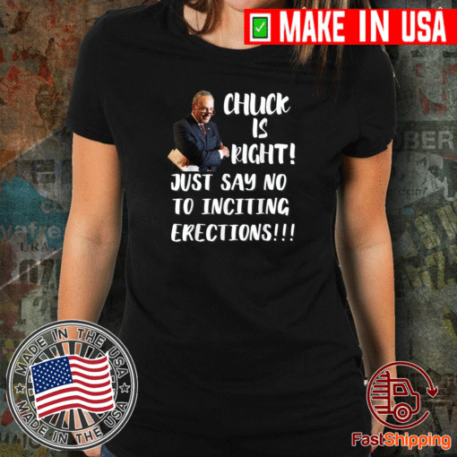 CHUCK IS RIGHT JUST SAY NO TO INCITING ERECTIONS T-SHIRT