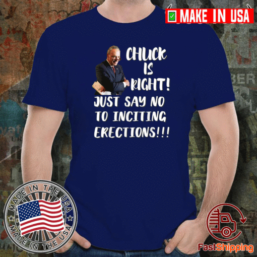 CHUCK IS RIGHT JUST SAY NO TO INCITING ERECTIONS T-SHIRT