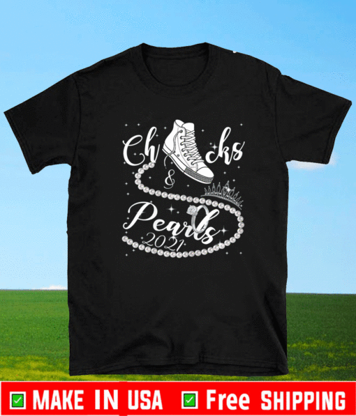 Chucks and Pearls 2021 HBCU Black Girl Magic White Gift T-Shirt