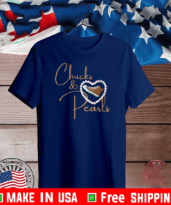 Chucks and Pearls 2021 Valentine Heart HBCU Brown T-Shirt