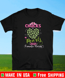 Kamala Harris Chucks and Pearls 2021 Pink and Green T-Shirt