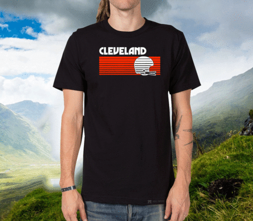 Cleveland Football Helmet Retro Game Day T-Shirt