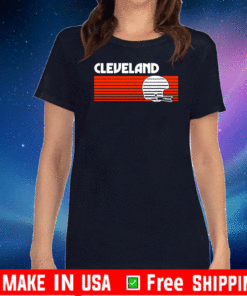 Cleveland Football Helmet Retro Game Day T-Shirt