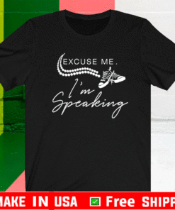 Excuse Me I'm Speaking Quote Funny Pearls Necklace and Athletic Sporting Shoe T-Shirt