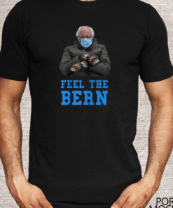 Feel The Bern Bernie Sanders Sitting Mittens Funny Meme T-Shirt