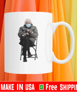 Funny meme of inauguration 2021 Bernie Sanders with mittens sitting Mug