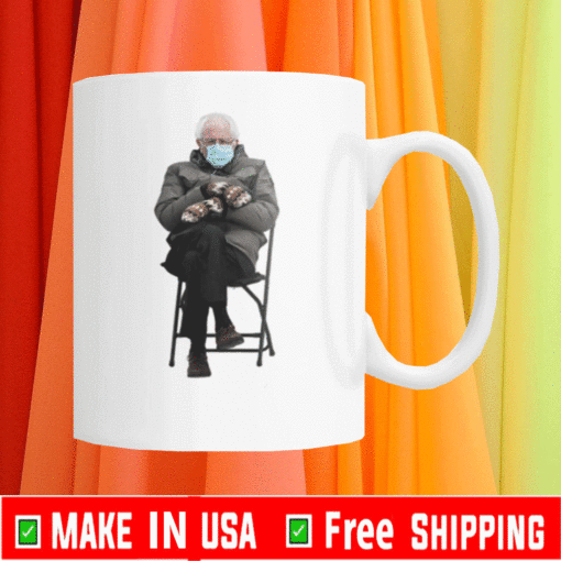 Funny meme of inauguration 2021 Bernie Sanders with mittens sitting Mug