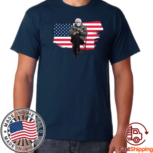 Bernie Sanders Mittens In The Cold US Flag T-Shirt