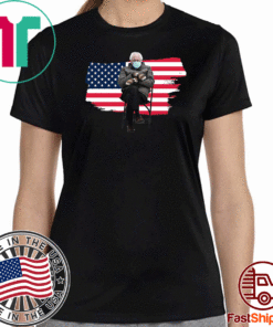 Bernie Sanders Mittens In The Cold US Flag T-Shirt