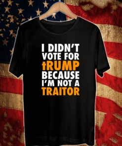 I didn't vote for tRump because I'm not a TRAITOR T-Shirt