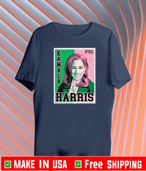 Kamala AKA 1908 Sorority Madam Vice President Tee Shirt – Kamala Harris Stamp Pink And Green Shirt