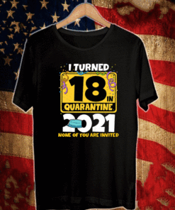 I Turned 18 In Quarantine 2021 Facemask 18th Birthday None Of You Are Invited T-Shirt