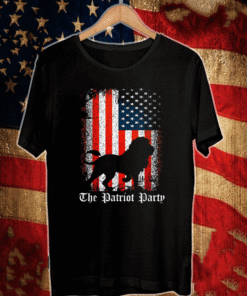 Patriot Party Lion Shirt Conservative Patriotic 4th of July Flag US T-Shirt