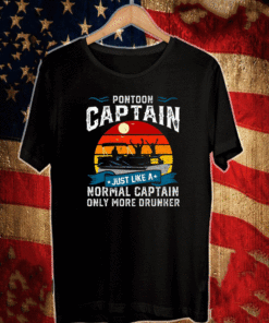 Pontoon Captain Boat Lake Boating Beer Gift For Dad T-Shirt