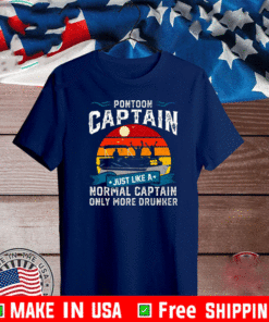 Pontoon Captain Boat Lake Boating Beer Gift For Dad T-Shirt