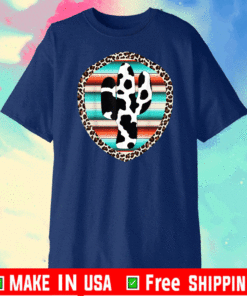 Serape cow print Cactus Leopard print Turquoise Tee Shirts