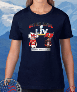 Super Bowl LIV Logo KC Chiefs & Tampa Bay 02-07-2021 T-Shirt