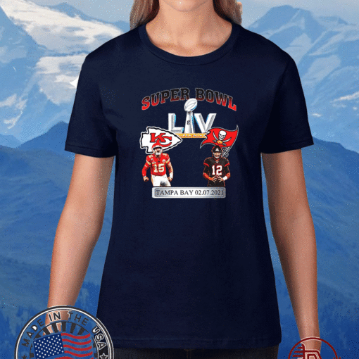 Super Bowl LIV Logo KC Chiefs & Tampa Bay 02-07-2021 T-Shirt