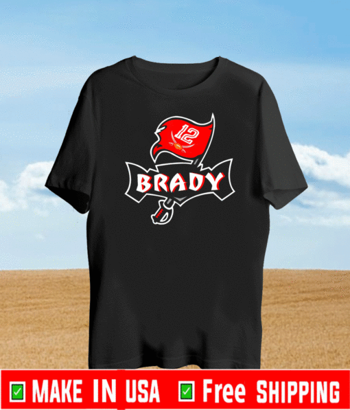 Tom Brady #12 Tampa Bay Buccaneers Flag Logo 2021 T-Shirt