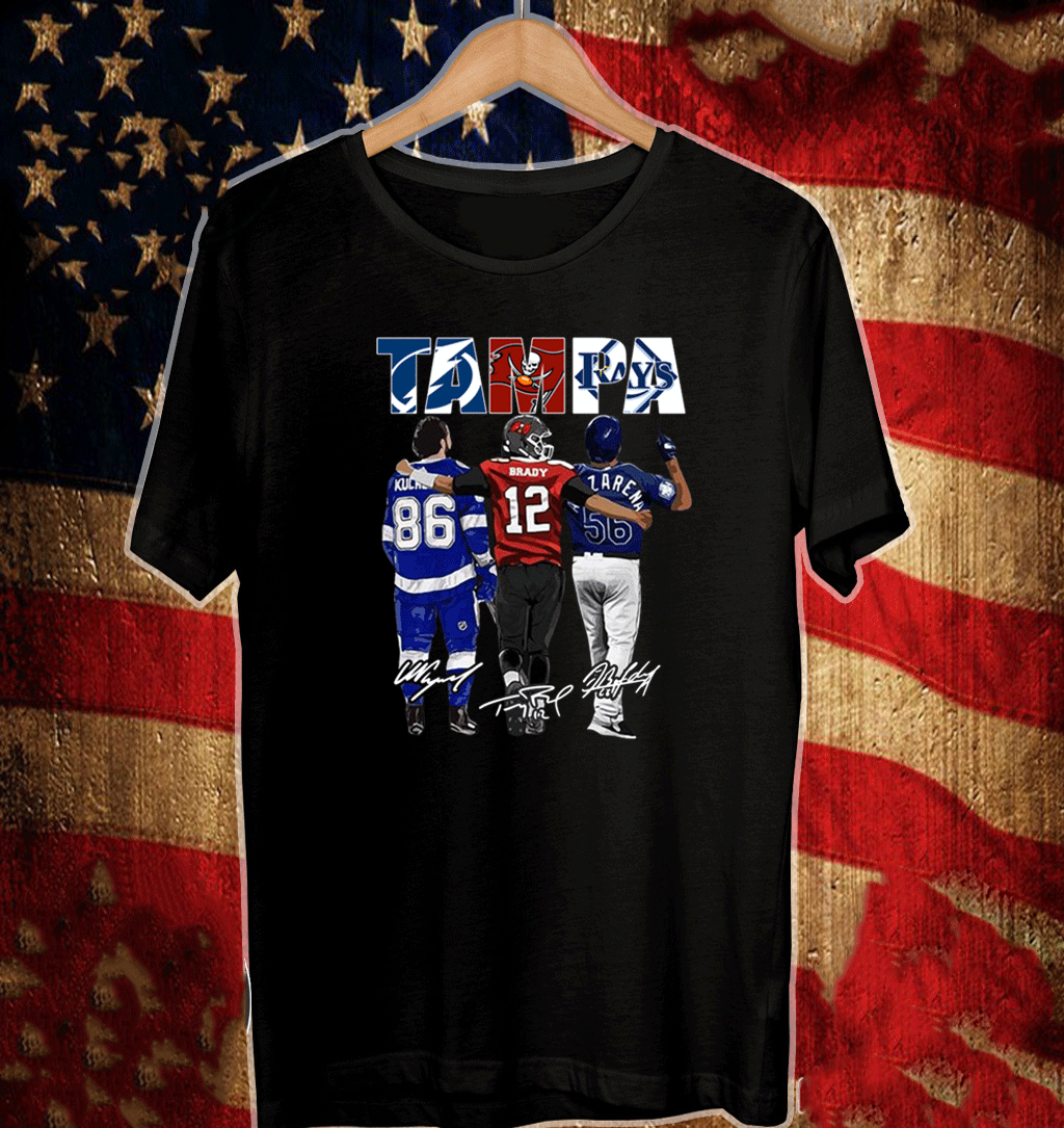 Tampa Bay Lightning Nikita Kucherov Tom Brady And Tampa Bay Rays Randy Shirt  For Men And