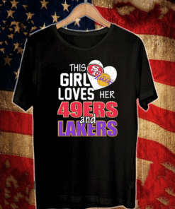 This girl loves her 49Ers and Lakers Tee Shirts