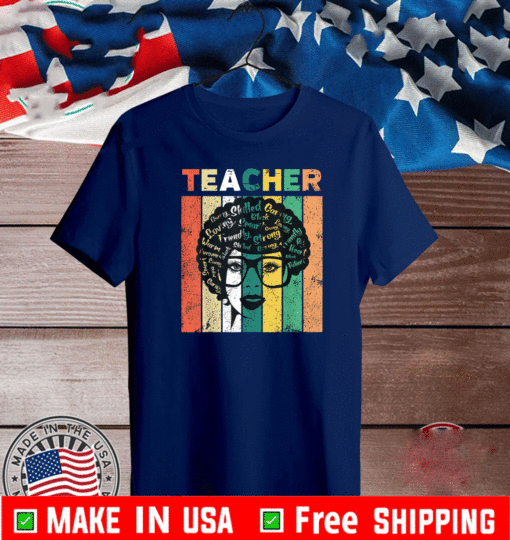 Black Woman Teacher Afro Retro Black History Month Unisex T-Shirt