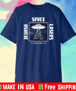 Jewish Space Lasers Funny UFO Universe Flying Chai Stars 2021 T-Shirt