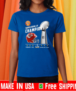 Kansas City Chiefs Super Bowl LV 2021 Champions February 7-2021 Raymond JAMES Stadium T-Shirt