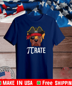 Pi-Rate Dog Happy Pi Day 3.14 Math Pun T-Shirt