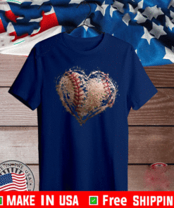 Vintage Baseball Heart Valentine's Day Boys T-Shirt