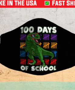 100 Days Of School 100th Day Dino Face Mask
