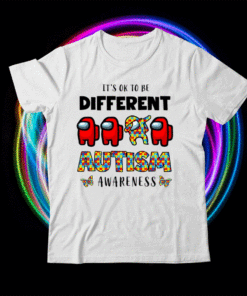 Among Us Its Ok To Be Different Autism Awareness T-Shirt