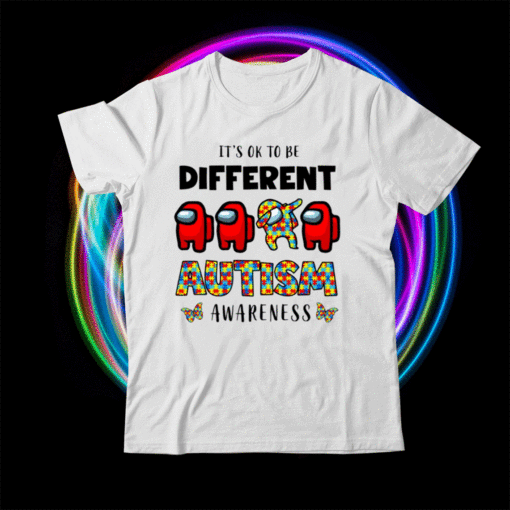 Among Us Its Ok To Be Different Autism Awareness T-Shirt