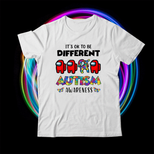 Among Us Its Okay To Be Different Autism Awareness Shirt